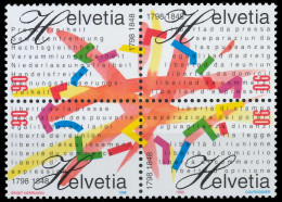 SCHWEIZ 1998 Nr 1633VBa-1636VBa Postfrisch VIERERBLOCK X657B46 - Unused Stamps