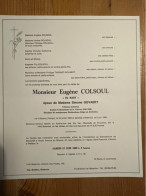 Monsieur Eugene Colsoul Dit Many Ep. Govaert Simone Veteran Colonial *1923 Congo +1999 Waterloo Thiriart - Obituary Notices