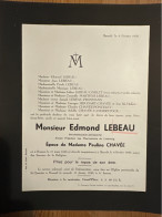 Edmond Lebeau Pharmac Ep, Chavee Pauline *1888 Russon +1950 Hasselt Prosmans Poncelet Vanderstock Goblet Martens - Obituary Notices