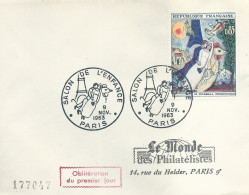 Lettre Avec Cachet Commémoratif Salon De L'enfance - Paris - 09/11/1963 - Bolli Commemorativi