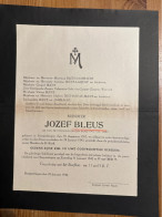 Mijnheer Jozef Bleus *1912 Hoepertingen +1942 Hoepertingen Druk Borgloon Jammaers Laquay Wervik Duchateau - Obituary Notices