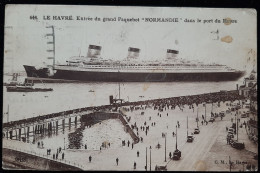 76 - LE HAVRE - Entrée Du Grand Paquebot "NORMANDIE" Dans Le Port Du Havre - Portuario