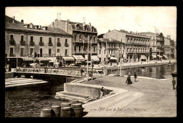 34 - SETE - CETTE - QUAI DE BOSC ET PONT NATIONAL - Sete (Cette)