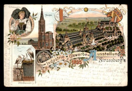 67 - STRASBOURG - INDUSTRIE GEWERBE - CARTE LITHOGRAPHIQUE -  VOYAGE EN 1895 - VOIR ETAT - Strasbourg