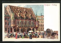 Künstler-AK Heinrich Kley: Freiburg, Markttag Vor Dem Kaufhaus  - Kley