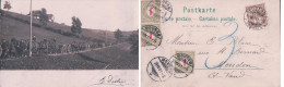Armée Suisse, Déplacement De Troupes à Cheval Et à Pied + Timbres Taxe Suisse (31.4.1901) - Manovre