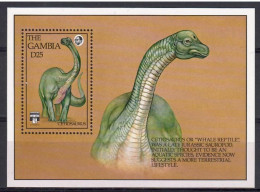 Gambia 1992 Mi Block 163 MNH  (ZS5 GMBbl163) - Prehistorics