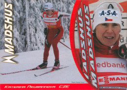 Autogrammkarte Madshus-AK Langläuferin Katerina Katka Neumannova Olympiasiegerin Písek Liberec Cross-country Skiing FIS - Autogramme