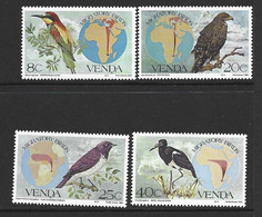 Venda 1983 Migrating Bird And Map Set Of 4 MNH - Otros & Sin Clasificación