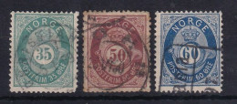 NORWAY 1877 - Canceled - Mi 29-31 - Used Stamps