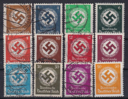 DEUTSCHES REICH 1934 - Canceled - Mi 132-143 - Dienstmarken - Usados