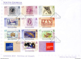 South Georgia. Francobollo Su Francobollo "London 2010" FDC. - Falklandinseln