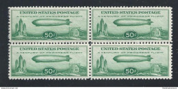 1933 Stati Uniti, Posta Aerea N 18 , Dirigibile Zeppelin , MNH** QUARTINA - Sonstige & Ohne Zuordnung