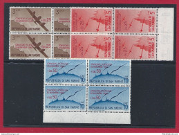 1946 SAN MARINO, N° 298/300 Convegno Filatelico  3 Valori MNH/** QUARTINA - Autres & Non Classés