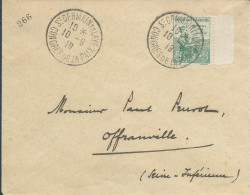 FRANCE LETTRE 5c+5c CONGRES DE LA PAIX ST GERMAIN EN LAYE ( YVELINES ) POUR OFFRANVILLE (SEINE INFERIEURE ) LETTRE COVER - Tijdelijke Stempels