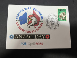 24-4-2024 (2 Z 52) Australia ANZAC 2024 - Special Cover Postmarked 25 April 2024 (French War Veterans Of NSW) - Militares
