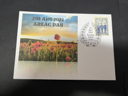 24-4-2024 (2 Z 52) Australia ANZAC 2024 - Special Cover Postmarked 25 April 2024 (Poppies Field) - Militaria