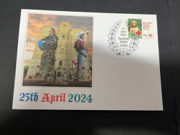 24-4-2024 (2 Z 52) Australia ANZAC 2024 - Special Cover Postmarked 25 April 2024 (Red Cross Nurse) - Militares