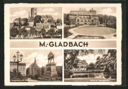 AK Mönchengladbach, Münsterkirche Mit Abtei, Kaiserplatz Mit Albertuskirche Und Bismarck-Denkmal  - Mönchengladbach