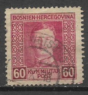 BOSNIA EZERGOVINA 1917  EFFIGE DI CARLO I°  UNIF. 131 USATO VF - Bosnia And Herzegovina