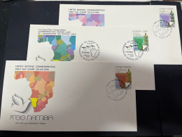 24-4-2024 (2 Z 54) United Nations (USA & Switzerland) X 3 FDC - Free  Namibia - FDC