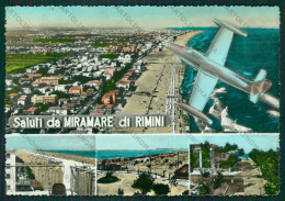 Rimini Miramare Di Saluti Da Aeroplano PIEGHINA Foto FG Cartolina KB0705 - Rimini