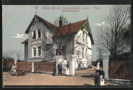 AK Weida /Thür., Gasthaus V. Alfred Jähnert, Neustädterstrasse  - Weida