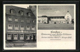 AK Landau, Restaurant Und Kaffee Eichbaum, Inh. M. Villmann, Herbert-Norkus-Platz 8  - Landau