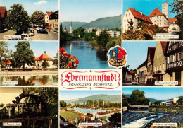 73932190 Ebermannstadt Marktplatz Rasthaus Wasserrad Burg Feuerstein Schwimmbad  - Autres & Non Classés