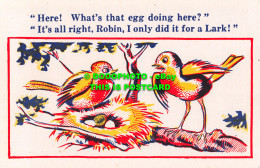 R483487 Here. What That Egg Doing Here. Its All Right. Robin. I Only Did It For - Monde