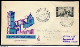 Italia FDC Venetia 1955 San Francesco D'Assisi  Non Viaggiata - FDC