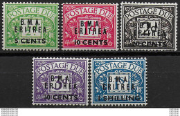 1948 Eritrea B.M.A. Segnatasse 5v. MNH Sass. N. 1/5 - Andere & Zonder Classificatie