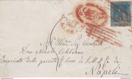 1857 TOSCANA, N° 15 6 Crazie Azzurro SU LETTERA DA LUCCA Certificato Chiavarell - Tuscany