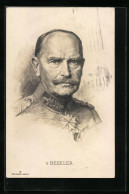 Künstler-AK Heerführer V. Beseler Mit Festem Blick  - War 1914-18