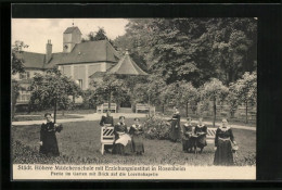 AK Rosenheim, Städtische Höhere Mädchenschule Mit Erziehungsinstitut, Gartenpartie Und Lorettokapelle  - Rosenheim