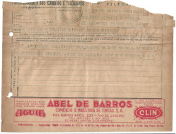BRAZIL TELEGRAM TELEGRAMA 1953 ABEL DE BARROS AGUIA CLIN EAGLE CLEAN - Andere & Zonder Classificatie