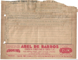 BRAZIL TELEGRAM TELEGRAMA 1953 ABEL DE BARROS AGUIA CLIN EAGLE CLEAN - Other & Unclassified