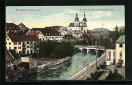 AK Donaueschingen, Partie Bei Der Schützenbrücke Mit Hotel  - Donaueschingen