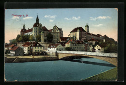 AK Neuburg A. D., Uferpartie Mit Brücke  - Neuburg