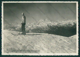 Verbania Mottarone Nevicata Sci Monte Rosa Foto FG Cartolina KV8214 - Verbania