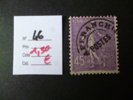 Timbre France Préoblitéré  Lavé N° 46 - 1893-1947