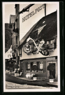 AK Herrenalb /Schwarzwald, Hotel Post Mit Historischem Schild Z. Ochsen  - Bad Herrenalb