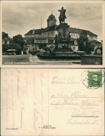 Postcard Bad Podiebrad Poděbrady Marktplatz, Brunnen - LKW 1934 - Tsjechië