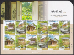 South Korea 2024 Historic Architecture, Jeongja, Pavilion, Gyejeong, Songgangjeong, Samgaheon Hayeopjeong, Full Sheet - Altri & Non Classificati