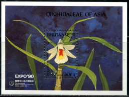 Bhutan (Bhoutan) - 1990 - Flowers: Orchids - Yv Bf 248 - Orquideas