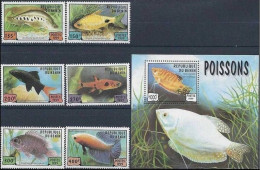 Benin - 1999 - Fish - Yv 902/07 + Bf 55 - Fishes