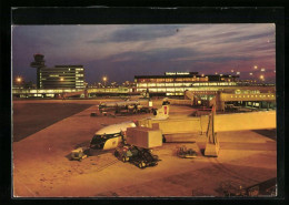 AK Amsterdam, International Airport Schiphol, Flughafen Bei Nacht  - Sonstige & Ohne Zuordnung