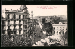 AK Barcelona, Calle Pelayo, Strassenbahn  - Tramways