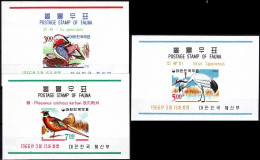 KOREA SOUTH 1966 FAUNA Animals: Birds. 3 Souvenir Sheets, MNH - Other & Unclassified