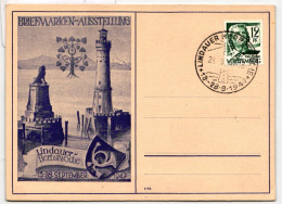 Württemberg 4 Auf Gedenkkarte Briefmarkenausstellung Lindau #BD282 - Württemberg